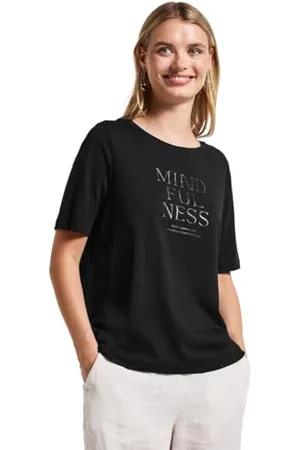 Street one Wording Print Shirt Black 36, , 36