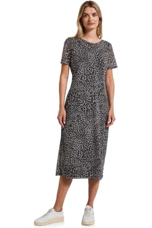 Street one Mesh T-Shirt Dress_AOP Black 38, , 38