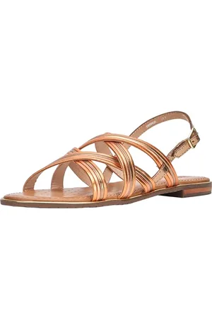 Geox Damskie sandały D Sozy Plus G, płaskie, LT brąz/pomarańczowe, rozmiar 39,5 EU, , 39.5 EU
