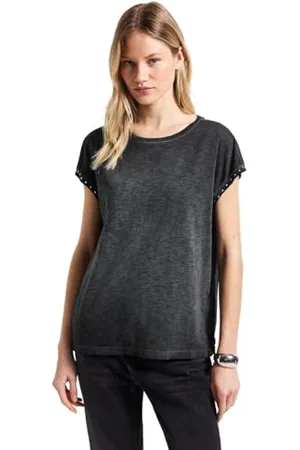 Street one Washed Shirt w.Metal Rivets Washed Out Grey 40, , 40