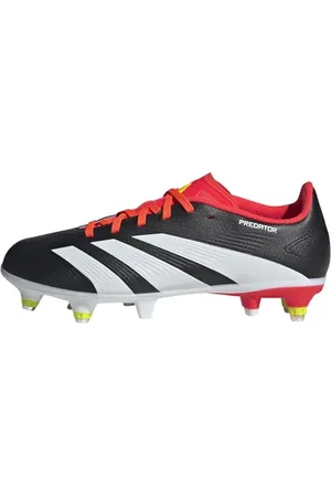 adidas Uniseks - dzieci Predator 24 League Soft Ground Boots, Core Black/Cloud White/Solar Red, 32 EU