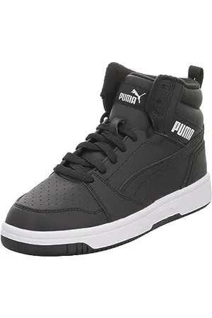 PUMA Unisex dziecięce buty Rebound V6 Mid WTR Jr, Cień szary czarny biały, 38.5 EU