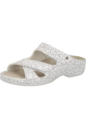 Berkemann Damskie kapcie Janna, biały/czarny, rozmiar 37,5 EU, , 37.5 EU