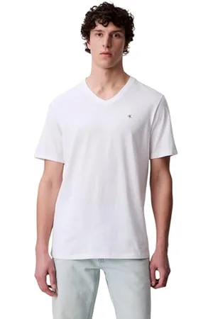 Calvin Klein CK JEANS Męska koszulka SS SMOOTH CTTN SOLID VNECK LV040HM298, biała (brylantowa biel), XXL, , XXL