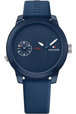 Tommy Hilfiger Analogowy zegarek kwarcowy dla mężczyzn z granatową silikonową bransoletką - 1791325, , pasek
