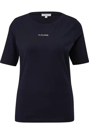 QS by s.Oliver Elastyczny T-shirt z nadrukiem logo w kolorze kremowym, , 34