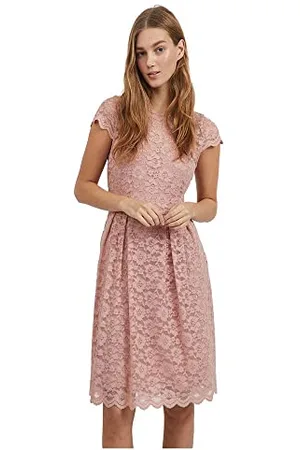 VILA Damska sukienka Vikalila Capsleeve Lace Dress-Noos, , S