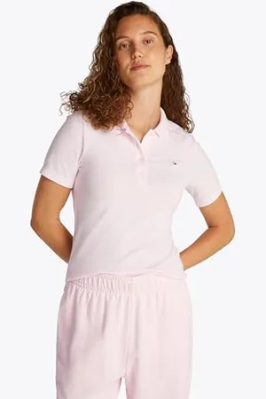 Tommy Hilfiger Damska koszulka polo 1985 SLIM PIQUE SS WW0WW43225, różowy, S, , S