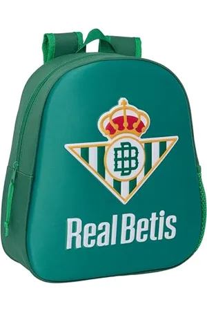 Safta REAL BETIS BALOMPIÉ plecak szkolny, wzór 3D, dostosowany do wózka, idealny dla dzieci w różnym wieku, wygodny i wszechstronny, jakość i wytrzymałość, 27 x 10 x 33 cm, , , Estándar