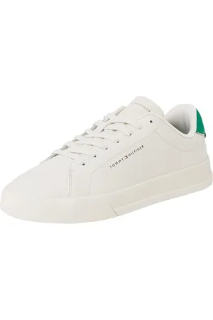 Tommy Hilfiger Męski TH COURT LTH DETAIL ESS Low Top, BEŻOWY (Alabaster), 40 UK, , 44 EU