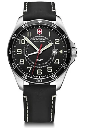 Victorinox FieldForce GMT Męski zegarek na rękę analogowy, kwarcowy, hermetyczny do 100 m, Ø Pudełko 42 mm, pasek 21 mm, 67 g, czarny, , ciągnąć