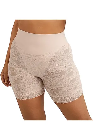 Maidenform Damska Tame Your Tummy Lace Shorty Waist Shapewear, Sandshell, S
