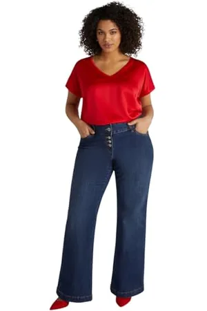 Fiorella rubino : T-shirt z satyny i dżerseju Curvy Size Spring Summer 24, , L Duże rozmiary