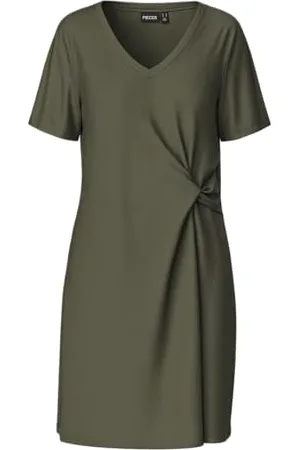 Pieces® Damska sukienka Pcanora Ss V-Neck Knot Dress JRS Bc, , XS
