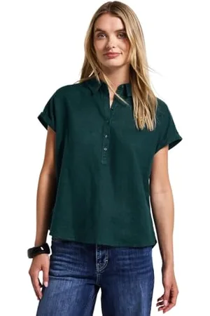 Street one SOL_Solid shirtcollarblouse wdropped Shoulder 40, , 40