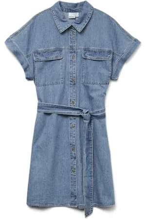 VERO MODA Vmnotus Ss Short Denim Dress Yo371, , XS