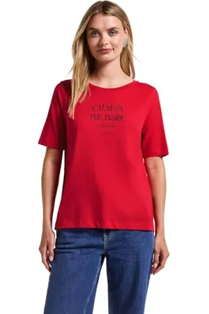 Street one Wording Print Shirt Glory Red 38, , 38