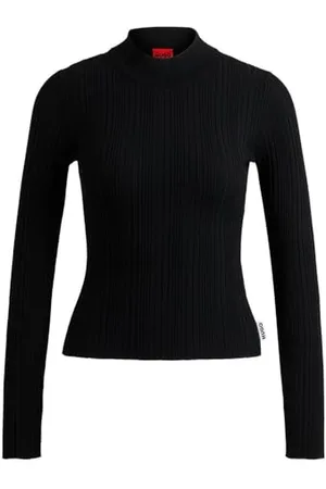 HUGO BOSS Damski sweter z dzianiny Sarphammy, czarny 1, S, , S