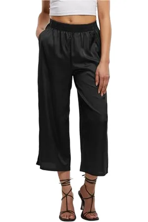 Urban classics Damskie spodnie damskie z satyny Wide Leg Culotte, szerokie spodnie damskie Culotte z satyny poliestrowej, rozmiary XS - 5XL, , M