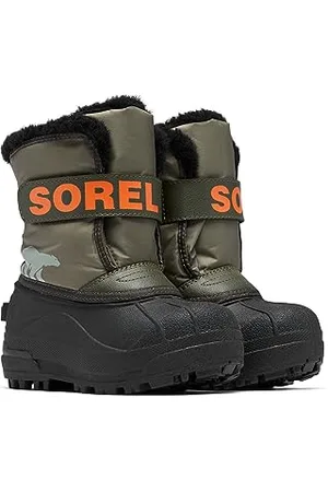 sorel Snow Commander Dziecięce śniegowce, zielony (Stone Green, Alpine Tundra), 30 EU