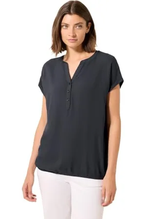 CECIL TOS Solid Blouse Volcanic Grey L, , L