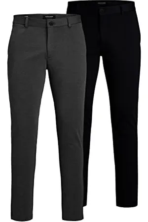 JACK & JONES Jack&Jones Męskie chinosy JPSTMARCO JJJPHIL NOR 2PK MP Chino, ciemnoszare/opakowanie: granatowy blezer, 29, , 29W / 34L