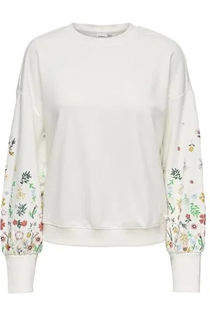 ONLY Bluza damska o normalnym kroju, okrągły dekolt, prążkowane mankiety, głęboko osadzone ramiona, , XS