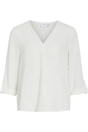 VILA Vijosa 3/4 V-Neck Top - Noos, , 36