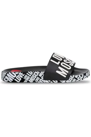 Moschino Damskie klapki czarne - białe, , 35 EU