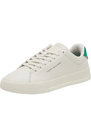 Tommy Hilfiger Męski TH COURT LTH DETAIL ESS Low Top, BEŻOWY (Alabaster), 8 UK, , 42 EU