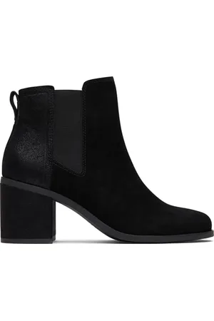 TOMS Damskie buty Evelyn Chelsea, czarny zamsz/zamsz metaliczny, 38, , 38 EU
