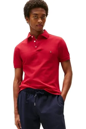Tommy Hilfiger Męskie polo 1985 Slim MW0MW17771 S/S Polo, czerwone (średnio czerwone), 3XL, , 3XL