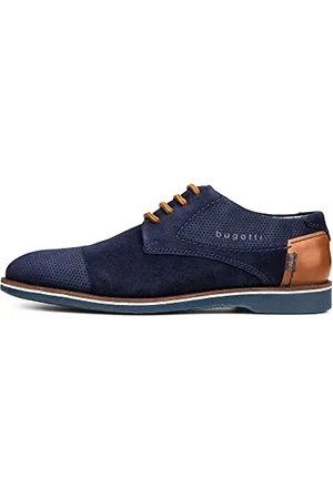 Bugatti Mężczyźni Suede Halbschuh aus Nubuk i Glattleder, Komfort Derby w swobodnym stylu, , 41 EU