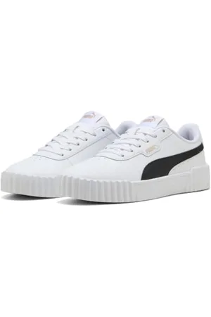 PUMA Damskie buty sportowe Carina 3.0, białe czarne złoto, 36 UK, Biały Czarny Złoty, 39 EU