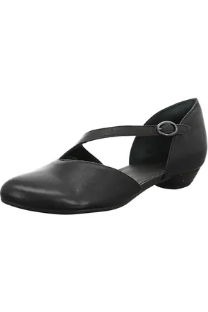 Think! Damen GRACE chromfrei gegerbte nachhaltige Halbschuhe, SCHWARZ 0000