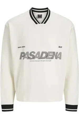 JACK & JONES Jcohorizon Sports Print Sweat Ls dekolt w serek męski, , XS
