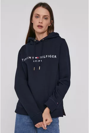 Tommy Hilfiger Bluza damska kolor z kapturem z aplikacją WW0WW31998