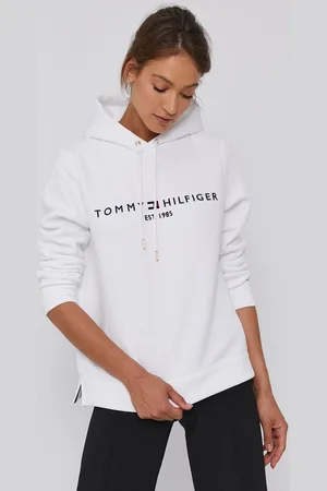 Tommy Hilfiger Bluza damska kolor z kapturem z aplikacją WW0WW31998