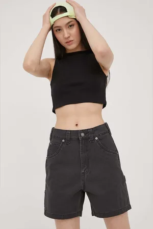 Dickies Szorty jeansowe damskie kolor gładkie high waist