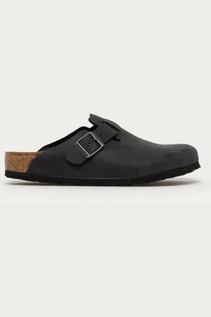 Birkenstock Klapki nubukowe Boston SFB kolor 59461
