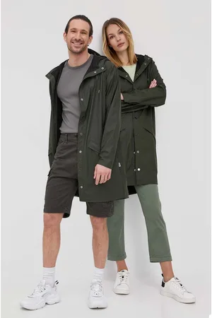 Rains Kurtka 12020 Long Jacket kolor przejściowa 12020.03-Green