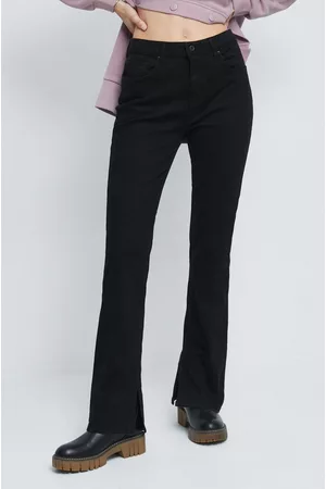 MEDICINE Kobieta Szerokie Nogawki - Spodnie damskie kolor czarny dzwony high waist