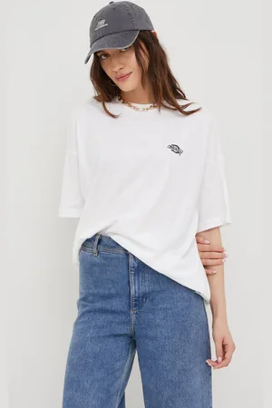 Dickies T-shirt bawełniany kolor DK0A4Y1BWHX1-WHITE
