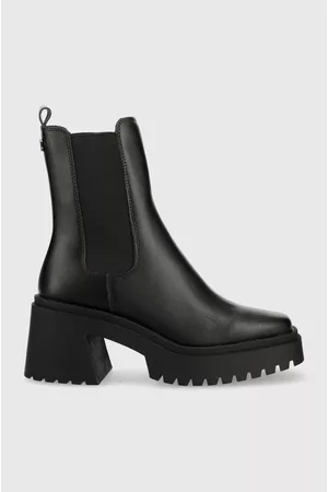 Steve Madden Sztyblety skórzane Parkway damskie kolor na słupku SM19000007
