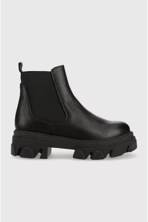 Steve Madden Sztyblety skórzane Mixture damskie kolor na płaskim obcasie SM11001800