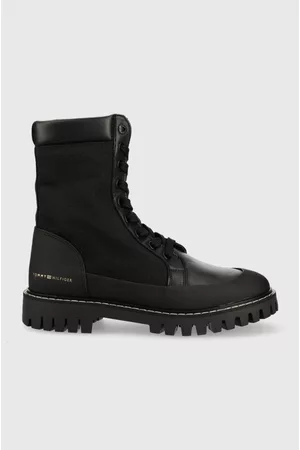 Tommy Hilfiger Workery TH Casual Lace Up Boot damskie kolor na płaskim obcasie