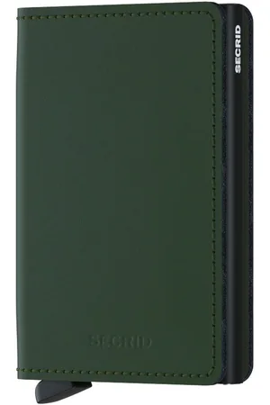 Secrid Portfel skórzany męski kolor SM.GREEN.BLACK-Green.Blac