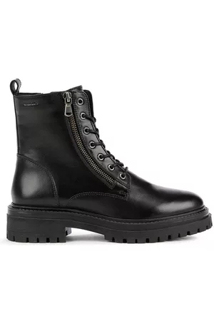 Geox Workery skórzane D IRIDEA damskie kolor na płaskim obcasie D16HRF 00043 C9999