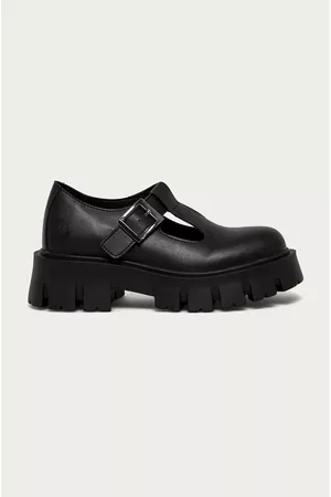 Altercore Półbuty Jane Vegan Black damskie kolor na platformie