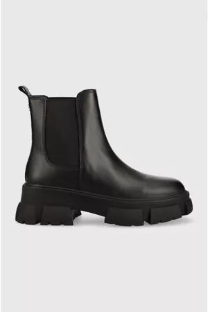 Steve Madden Sztyblety skórzane Tunnel damskie kolor na platformie SM19000015